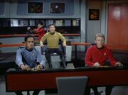 Sulu commands the Enterprise