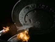 USS Odyssey model damaged