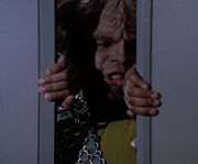 Worf fights with doors