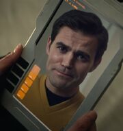 James T. Kirk on PADD, 2259