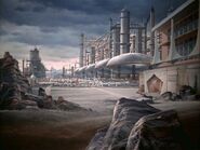 The original lithium cracking station matte painting