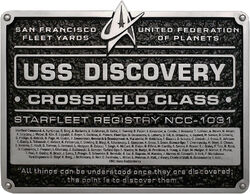Eaglemoss USS Discovery dedication plaque