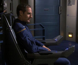 Jonathan Archer examines the console upgrades in 2154
