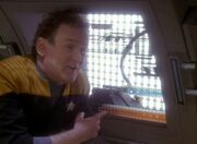 O'Brien indicates phaser cannon servos