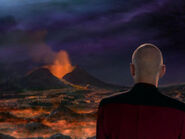 Picard watching volcano