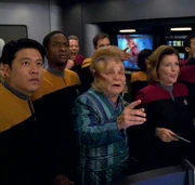 Voyager crew watches Antarian Rally