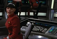 Valeris at the helm console of the Constitution II-class USS Enterprise-A