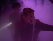 Janeway and Kim with breathing masks