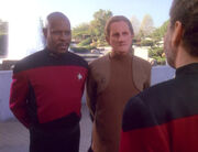 Benjamin Sisko, Odo, and Leyton