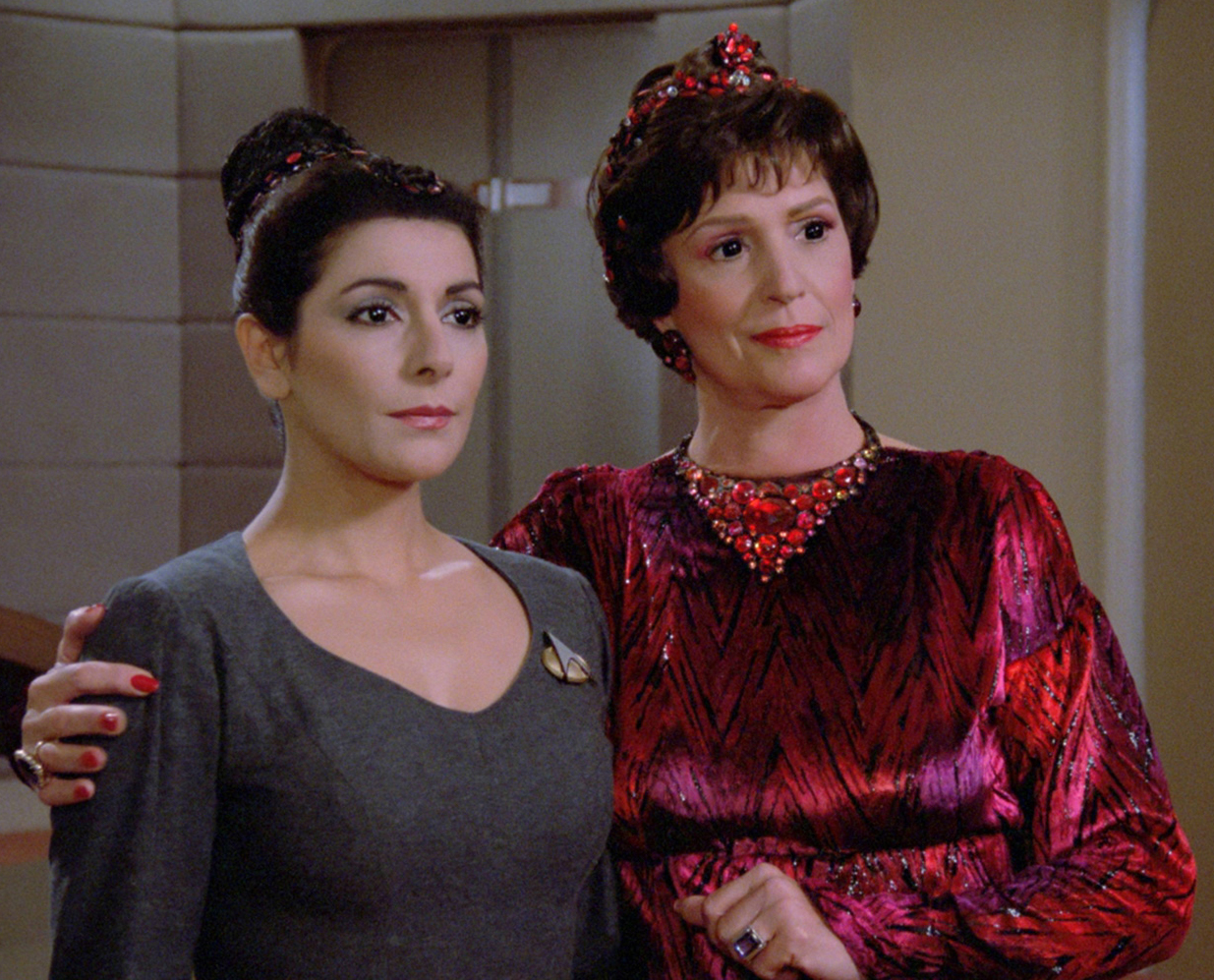 Deanna Troi and her mother's manservant Mr. Homn from Star…