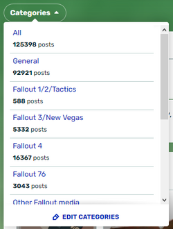 Discussions administrator categories