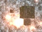 Borg cubes at the destroyed Borg planet