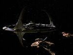 Cardassian ships at Deep Space 9