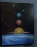 A painting of four planets of the Sol system in DS9's classroom; Also appeared in crew quarters (DS9: "The Nagus", "Field of Fire")