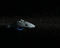 USS Voyager przy polu asteroid FGC-548686, Delta Kwadrant.
