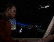 Sisko leaves the Saratoga