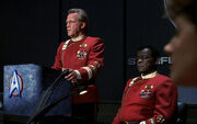 Flag officers with service ribbons