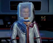 Kirk in a spacesuit from TOS: "The Tholian Web"
