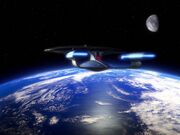 USS Enterprise-D im Orbit der Erde