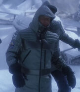 An arctic gear uniform with gloves