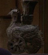 A bird on wheels sculpture (ENT: "The Andorian Incident")