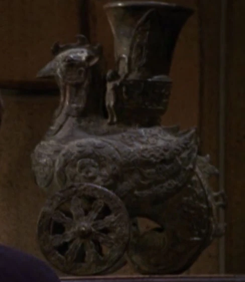 Bird on wheels sculpture