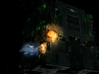 De kubus in gevecht met de USS Voyager