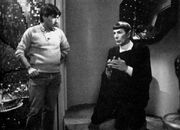 Nicholas Meyer and Leonard Nimoy in Spock's quarters