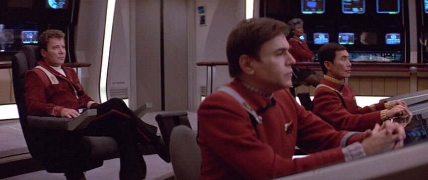 Kirk Chekov Sulu on the bridge.jpg