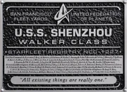 Raumschiffsammlung Widmungsplakette Shenzhou