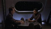 EnterpriseNX crewmen in mess hall, 2151