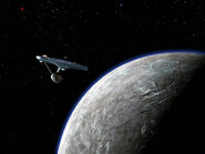 The Enterprise orbits the planet