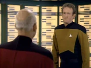 O'Brien verabschiedet sich von Picard und der Enterprise