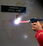 Scott torching with phaser