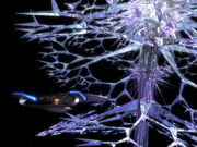 Crystalline Entity encounters the Enterprise-D, remastered