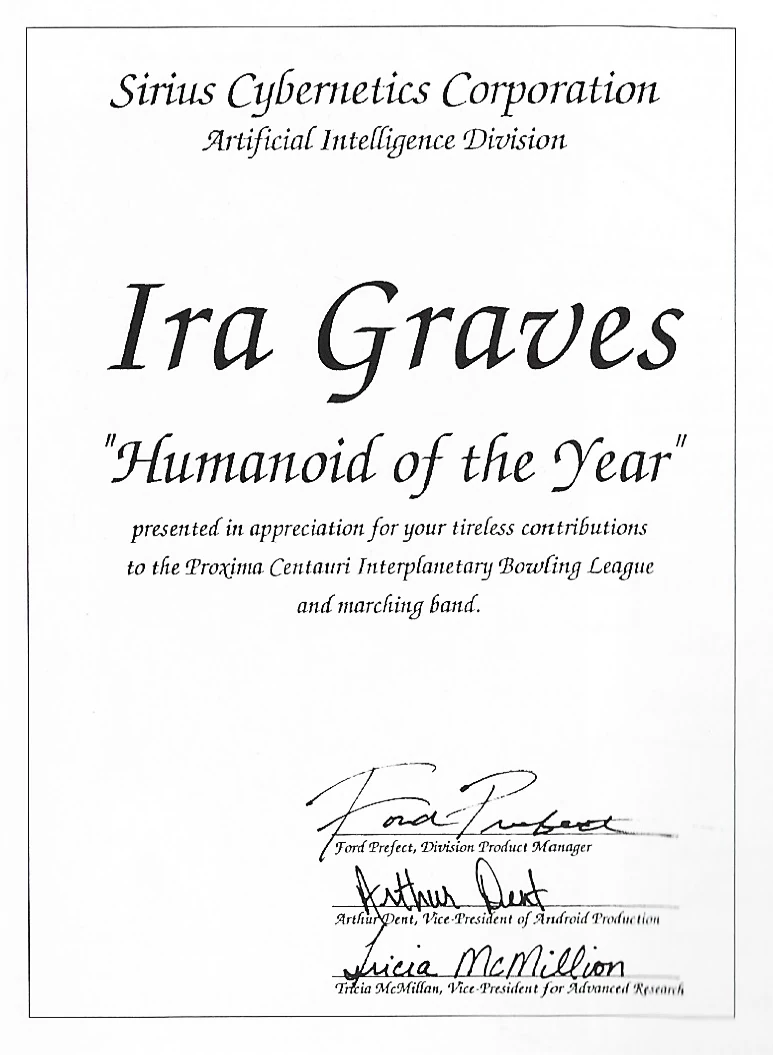 Ira Graves, Humanoid of the Year