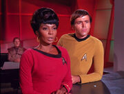 Odo, Uhura, and Chekov, 2268