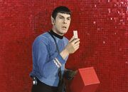 Spock with communicator in deleted scene