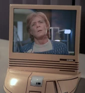 A taupe-colored sickbay monitor