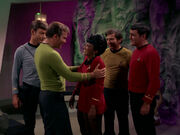 Kirk embraces Uhura