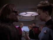 Nurse healing Worf with dermal regenerator