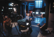 Stephen Hawking interviewed on set