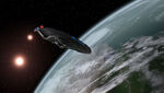 Enterprise NX-01 in binary system