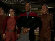 Kira, Sisko and Odo confront Ruwon