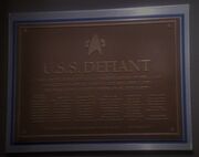 USS Defiant (2370) dedication plaque