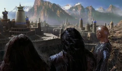 A holographic image of the city