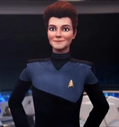 Hologram Janeway uniform upgrade.jpg (446 KB) Hologram Janeway in an officer's variant uniform, sans rank insignia