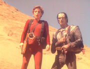 Kira and Dukat look for wreckage