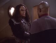 Sisko and Martok on Deep Space 9, 2374