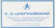 Tsiolkovsky plaque